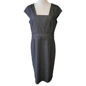 Banana Republic Gray & Black Square Neck Sheath Dress Size 12